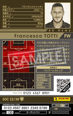 フランチェスコ・トッティ | FOOTISTAカードデータ詳細